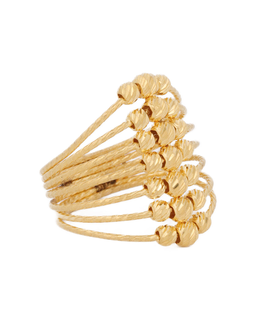 21K Gold Multi-Band Beaded Ring – 4.3g | Bigeasy Jewellers